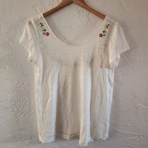 Sezane Linen Floral Top